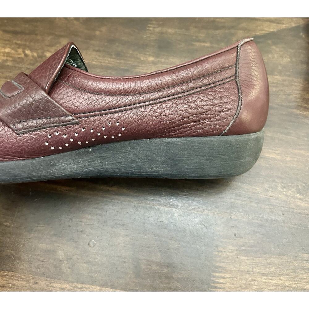 SAS Womens 10.5 S Narrow Burgundy Loafers Leather Tripad Comfort - Picture 7 of 9